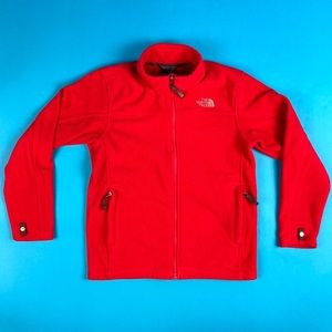 Boys The North Face M/M 10/12 red zip up jacket